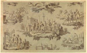 Disegno, cartone animato per la stampa su cotone: La vita di Belisaire [La Vie de Bélisaire], 1820 ca. da Unknown artistUnknown artist