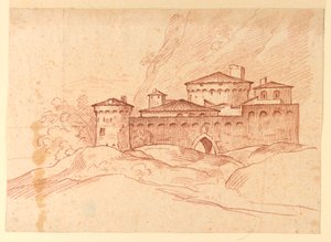 Disegno, Castello in montagna, 1810-1830 da Unknown artistUnknown artist