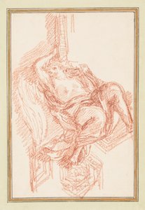 Disegno, particolare del soffitto con figura maschile alata, 1759-70 ca. da Unknown artistUnknown artist