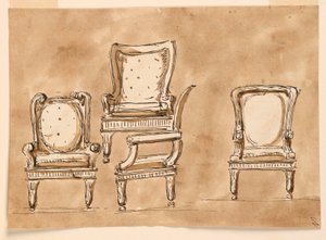 Disegno, Sedie, 1780-90 da Unknown artistUnknown artist