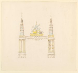 Disegno, Camino, parete ovest della sala della musica, 1820 ca. da Unknown artistUnknown artist