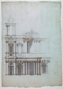 Disegno, facciata di una chiesa, XVIII secolo da Unknown artistUnknown artist