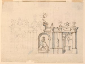 Disegno, Colonnato con fontana, 1770 ca.