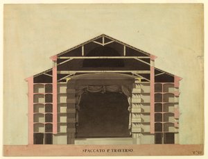 Disegno, Progetto di concorso per La Fenice di Venezia: Sezione trasversale, 1788 da Unknown artistUnknown artist