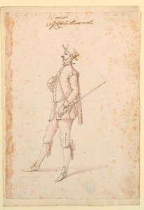 Disegno, Costume di scena: Un capitano per un balletto, 1720 ca. da Unknown artistUnknown artist