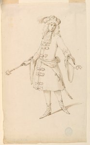 Disegno, Costume di scena: Un nobile, un re o un principe per un balletto, 1720 ca. da Unknown artistUnknown artist