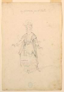 Disegno, Costume di scena: Cantante donna per un balletto, 1720 ca. da Unknown artistUnknown artist