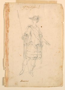 Disegno, Costume di scena: America per un balletto, 1720 ca. da Unknown artistUnknown artist