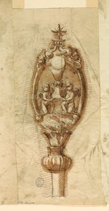 Disegno, stemma di un bastone da processione, 1600-1650 da Unknown artistUnknown artist