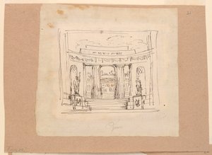 Disegno, progetto di tenda, portale curvilineo Architettura antica, inizio XIX secolo da Unknown artistUnknown artist