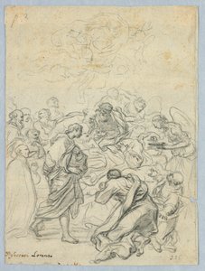 Disegno, Morte della Vergine, XVII-XIX secolo da Unknown artistUnknown artist