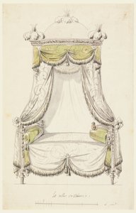 Disegno, Progetto per un letto in stile romano, 1780 da Unknown artistUnknown artist
