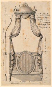 Disegno, progetto di un letto in stile polacco, 1780