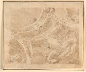 Disegno, progetto per un soffitto, 1700-1750 da Unknown artistUnknown artist