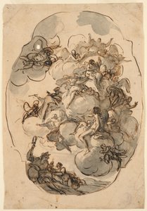 Disegno, progetto per un soffitto, XVII-XIX secolo da Unknown artistUnknown artist