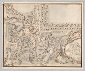 Disegno, progetto per un soffitto, XVIII-XIX secolo da Unknown artistUnknown artist