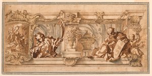 Disegno, Progetto per un fregio da soffitto, 1680 ca. da Unknown artistUnknown artist