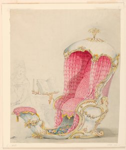 Disegno, progetto di una chaise longue, 1810 ca. da Unknown artistUnknown artist