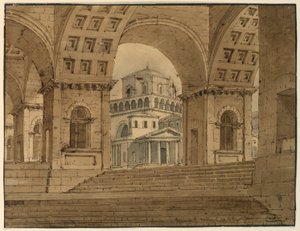 Disegno, scenografia, vista della città dal palazzo, inizio XIX secolo da Unknown artistUnknown artist