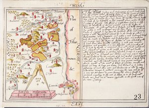 Mappa del XVI secolo della contea di Limerick, Irlanda, c.1588