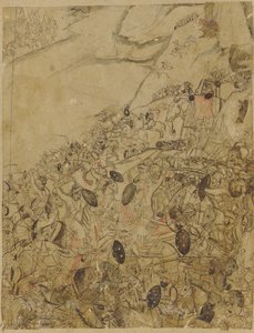 Una battaglia sulle rive di un fiume da Unknown artist