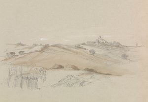 Un Campo con Casa in Lontananza da Unknown artist