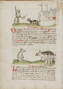 Un uomo con la spada e un cane con l