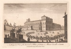 Veduta prospettica del Quirinale o Palazzo del Papa, sul Monte Cavallo a Roma da Unknown artist