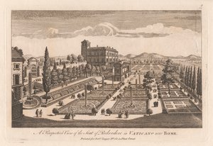 Vista prospettica della sede di Belvedere in Vaticano vicino a Roma da Unknown artist