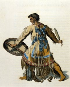 Uno sciamano siberiano. Incisione del XIX secolo da Unknown artist