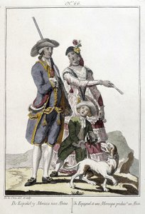 Uno spagnolo e un moro danno alla luce un alvino - incisione da Unknown artist