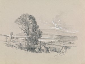 Una vista di Yaverland, Isola di Wight da Unknown artist