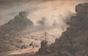 Una vista della Valle delle Pietre, Devon, con una scena della Tempesta, Atto 1 da Unknown artist