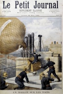 Un pallone sui tetti: salvataggio dei Vigili del fuoco - in Le Petite Journal da Unknown artist