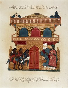 Una carovana in movimento. Illustrazione del XIII secolo del 