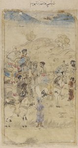 Un gruppo di uomini e cavalli da Unknown artist