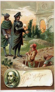 Una scena di "Amleto" di William Shakespeare - cromolitografia, fine XIX secolo da Unknown artist