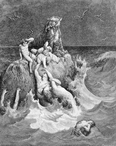 Una scena del diluvio, Genesi da Unknown artist