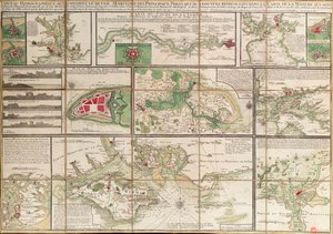 Una tabella contenente i dettagli dei principali porti marittimi rappresentati nella mappa del Canale della Manica, c.1780 da Unknown artist