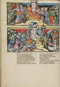 Abimelech che distrugge Sichem; Abimelech ucciso dalla donna di Tebe da Unknown artist