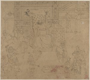 Album di Temi Taoisti e Buddhisti: Re degli Inferi: Foglia 34 da Unknown artist