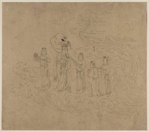 Album di temi daoisti e buddisti: Processione di divinità daoiste: Foglia 10 da Unknown artist
