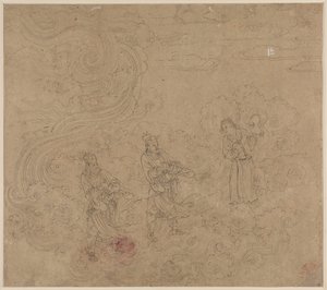Album di Temi Taoisti e Buddhisti: Processione di Divinità Taoiste: Foglia 17 da Unknown artist