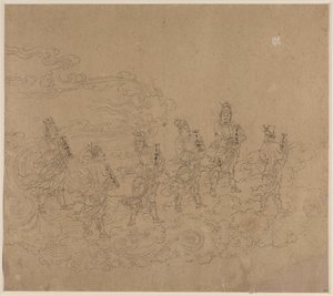 Album di Temi Taoisti e Buddhisti: Processione di Divinità Taoiste: Foglia 24 da Unknown artist