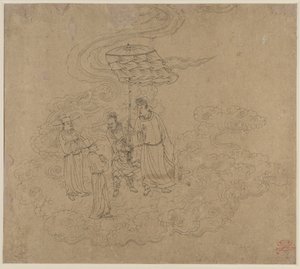 Album di Temi Taoisti e Buddhisti: Processione di Divinità Taoiste: Foglia 9 da Unknown artist