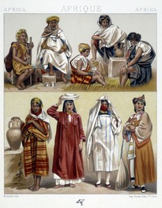 Algeria e Tunisia, costumi popolari - in "Le costume historique" di Racinet