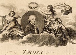 Allegoria di Franz Joseph Haydn sulla pagina del titolo della partitura per Tre Quartetti, Opus 75, Libro I da Unknown artist