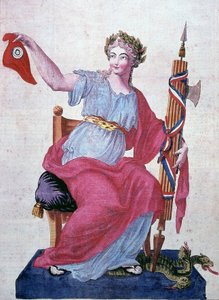 Allegoria della Repubblica e Libertà con il berretto frigio da Unknown artist