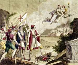 Allegoria del risveglio del sentimento nazionalista della Grecia sotto la dominazione ottomana che portò alla Guerra d