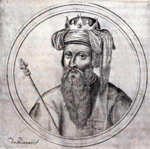 Amedeo VIII (1383-1451), Conte poi Duca di Savoia, ultimo antipapa con il nome di Felice V. Incisione in "Storia genealogica della Casa Reale di Savoia" di Samuel Guichenou, Lione 1660. da Unknown artist
